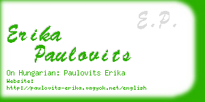 erika paulovits business card